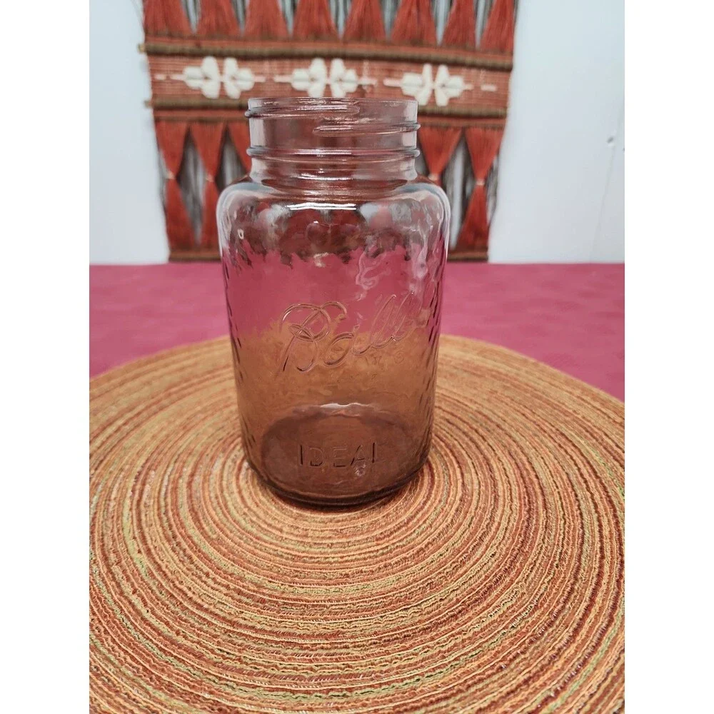 Ball Ideal Amethyst Dimple Mason/Canning Jar 32 Oz. No Lid Made In The USA